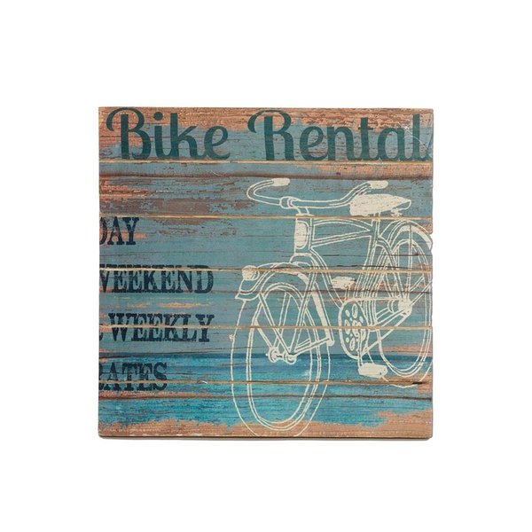 Back2Basics 14 x 14 in. Bike Beach Living Wall Art BA308701